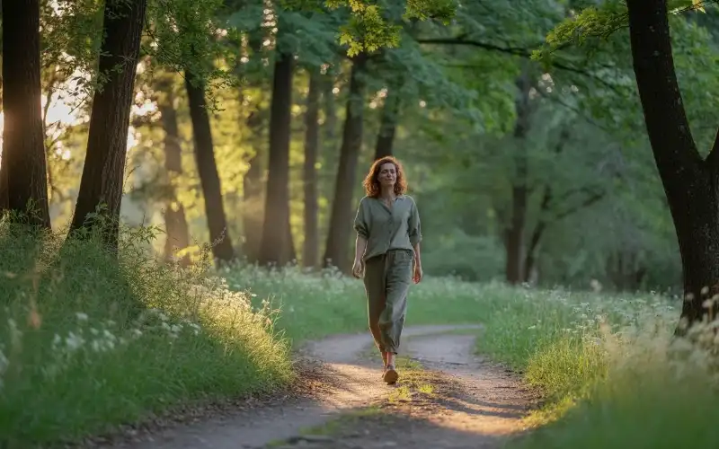 woman walking outdoors